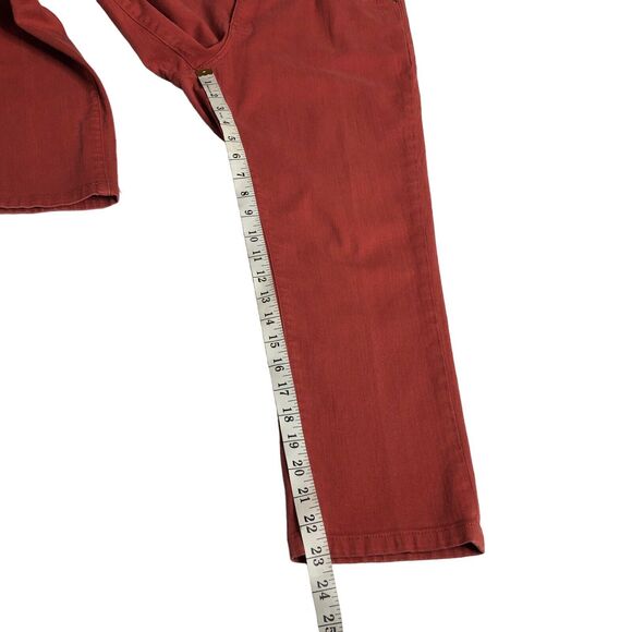 LL Bean Jeans Womens Petite 10 Red Orange Favorite Fit Crop Mid Rise Tapered Leg - Picture 8 of 13